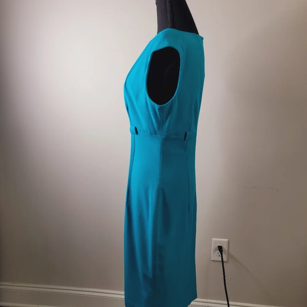 Calvin Klein Jewel Tone Feminine Classic Sheath Cap Sleeve Tailored Dress sz 6 - Picture 2 of 4
